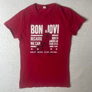 Bon Jovi Because We Can North American Tour 2013 Red T Shirt L
